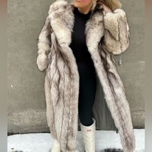 Vintage Norwegian Silver Fox Fur Coat